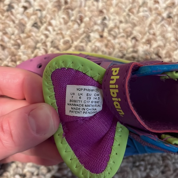 Phibian size 7 girls multicolored toddler shoes - Picture 4 of 5